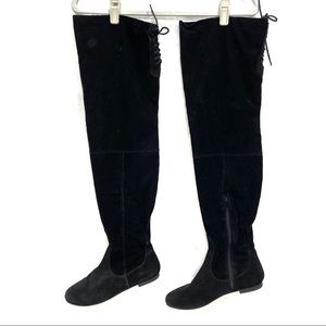 DAISY STREET BLACK SUEDE OVER THE KNEEE BOOTS